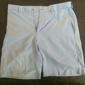 Blue/white small checked dress shorts